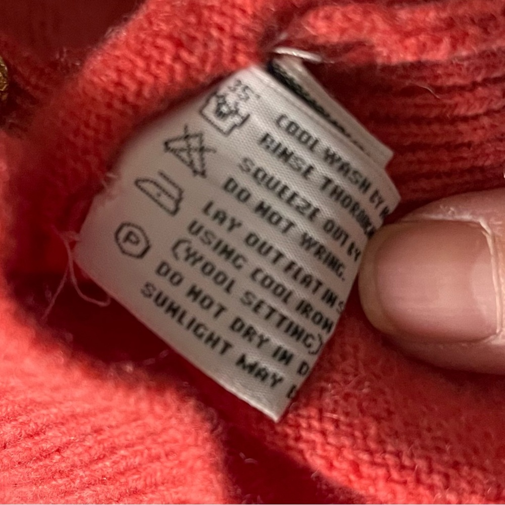 Scotch House 100% Wool Cardigan in Coral - Picture 6 of 10